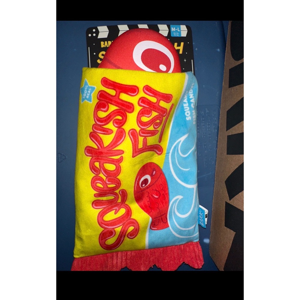 BarkBox Squeakish Fish Plush Dog Toy Squeaker Crinkle Candy Parody Medium‎ Large